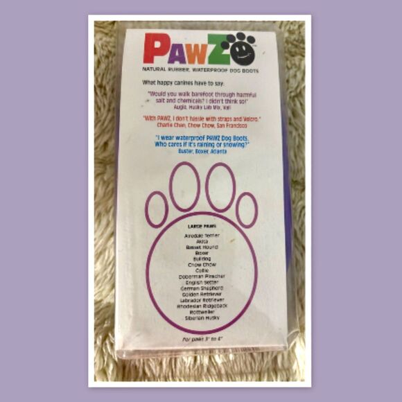 PAWZ NATURAL RUBBER, WATERPROOF DOG BOOTS - Size Large - Purple - Picture 3 of 4